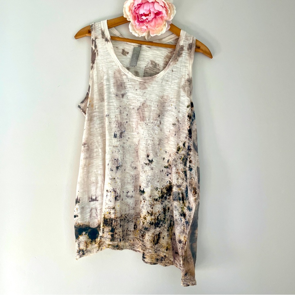Gilda Midani Trapeze Tank Asymmetrical Pattern Dyed Spatter Large